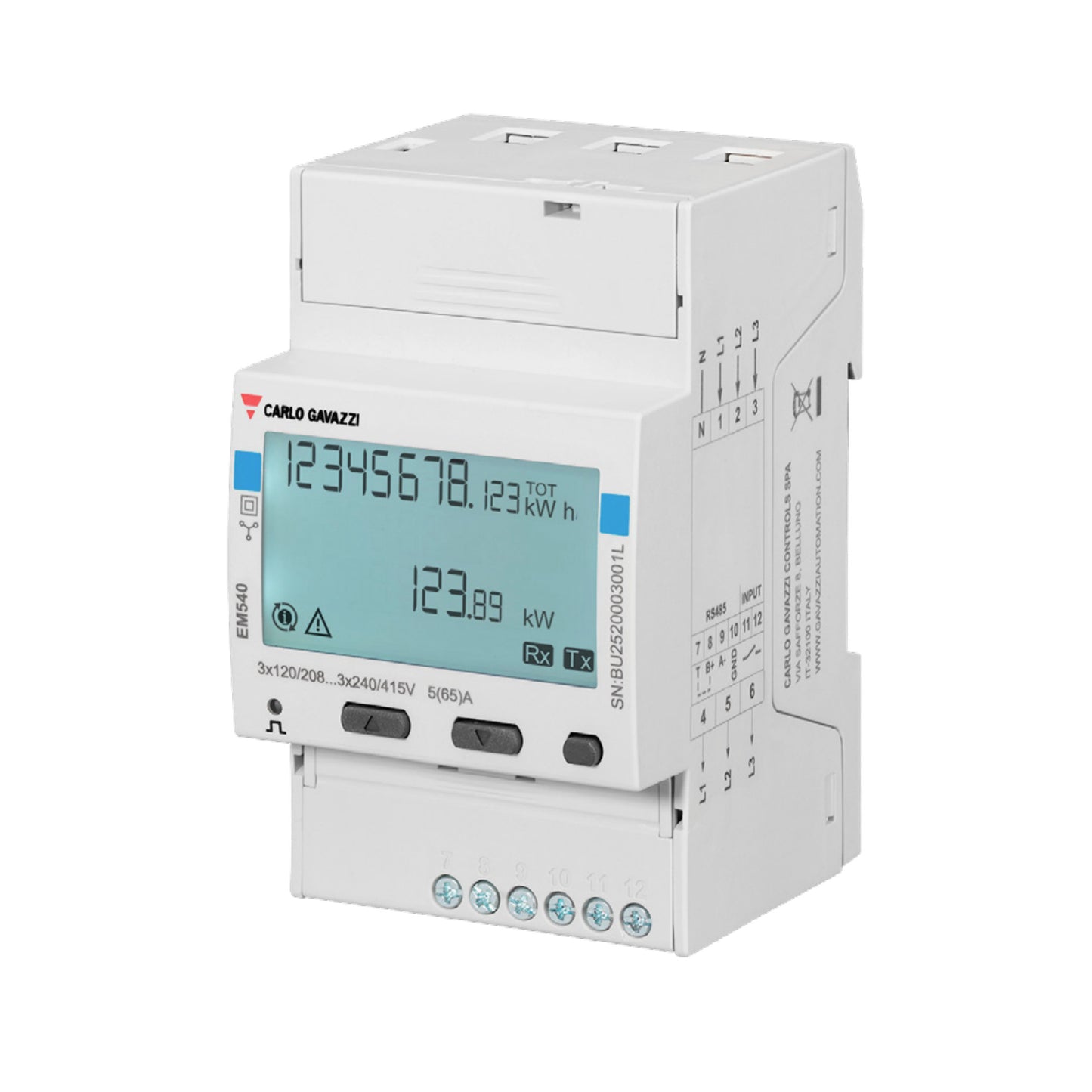 Energy meter EM540 - 3 phase - max 65A/phase