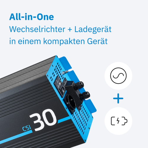 ECTIVE CSI 30 3000W/12V Sinus-Wechselrichter mit Ladegerät, NVS- und USV-Funktion