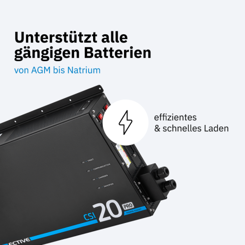 ECTIVE CSI 20 PA PRO 2000W/12V Sinus-Wechselrichter mit Netzvorrangschaltung und 125 A / 1500 W Ladegerät