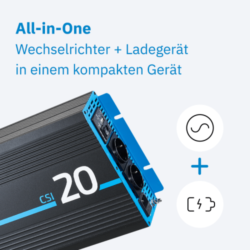 ECTIVE CSI 20 Sinus Charger-Inverter 2000W/24V Sinus-Wechselrichter mit Ladegerät und NVS