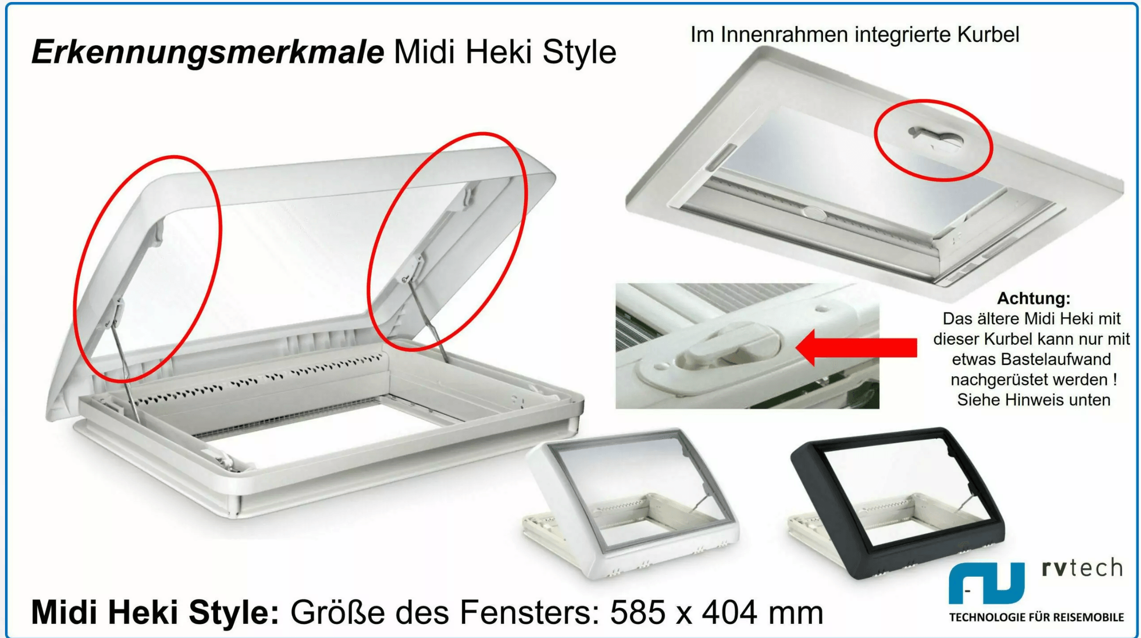 Elektrisches Antriebsset für Dometic HEKI Midi Dachfenster - campermagic