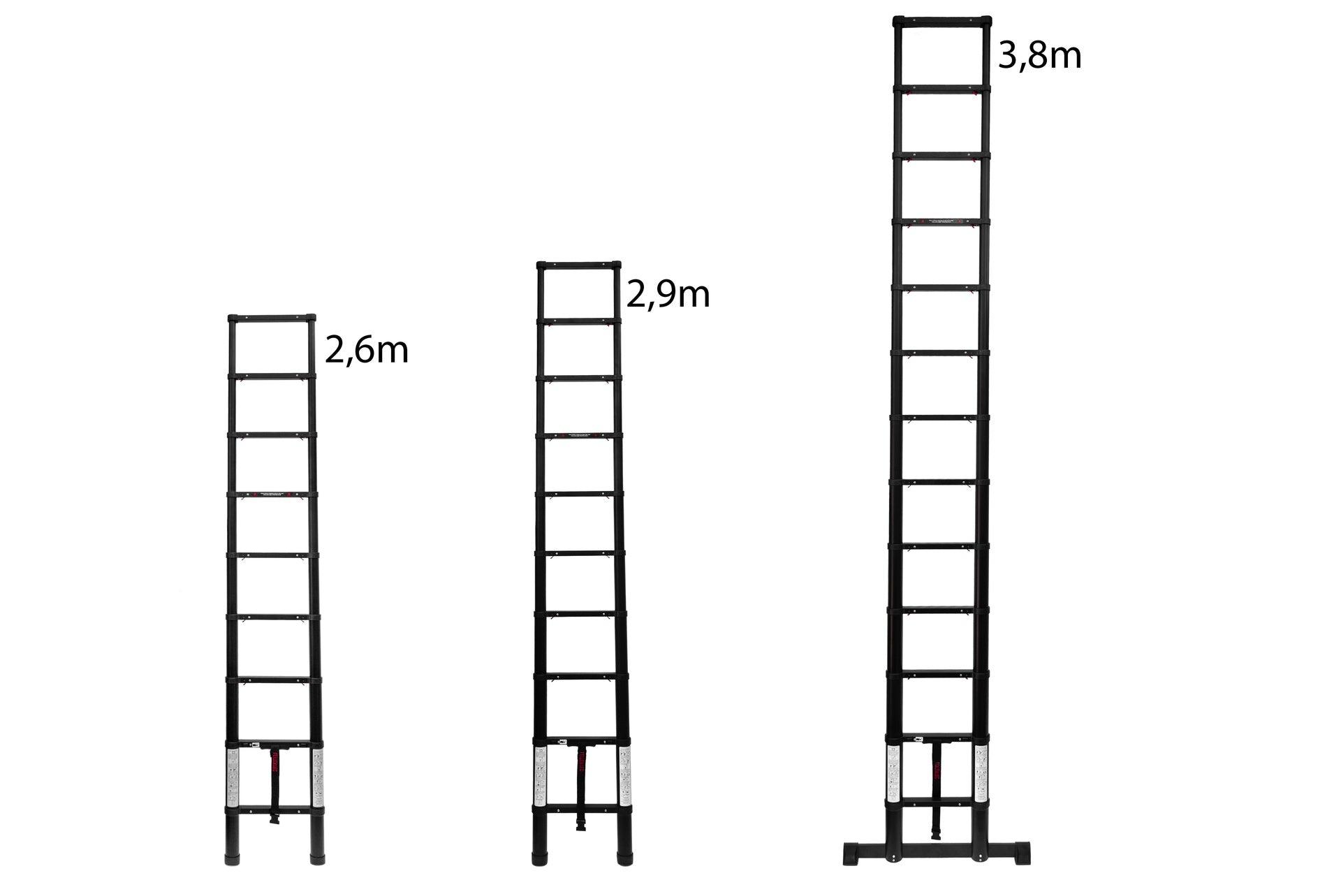 3,8 m Teleskopleiter inkl. Leitertec System - campermagic