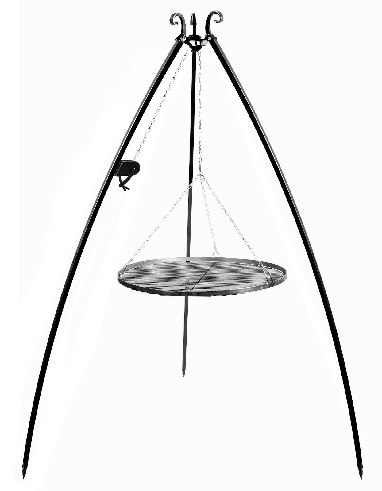 Cookking 200 cm Dreibein-Grill mit Winde und 60 cm Grillrost aus Naturstahl