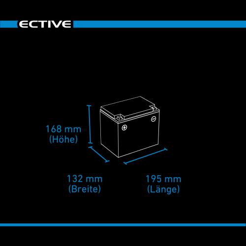 ECTIVE DC 38S GEL Deep Cycle mit LCD-Anzeige 38Ah Versorgungsbatterie