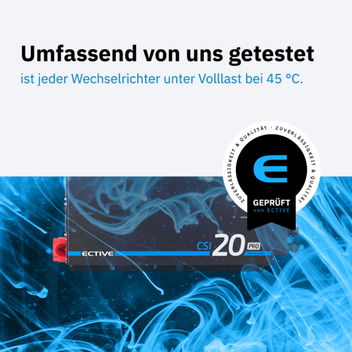 ECTIVE CSI 20 PA PRO 2000W/12V Sinus-Wechselrichter mit Netzvorrangschaltung und 125 A / 1500 W Ladegerät