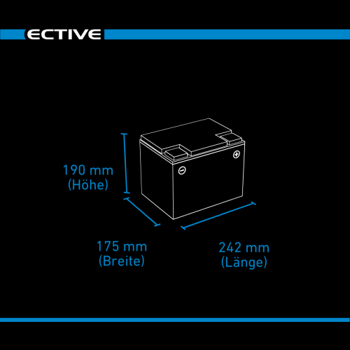 ECTIVE DC 70 AGM Deep Cycle 70Ah Versorgungsbatterie