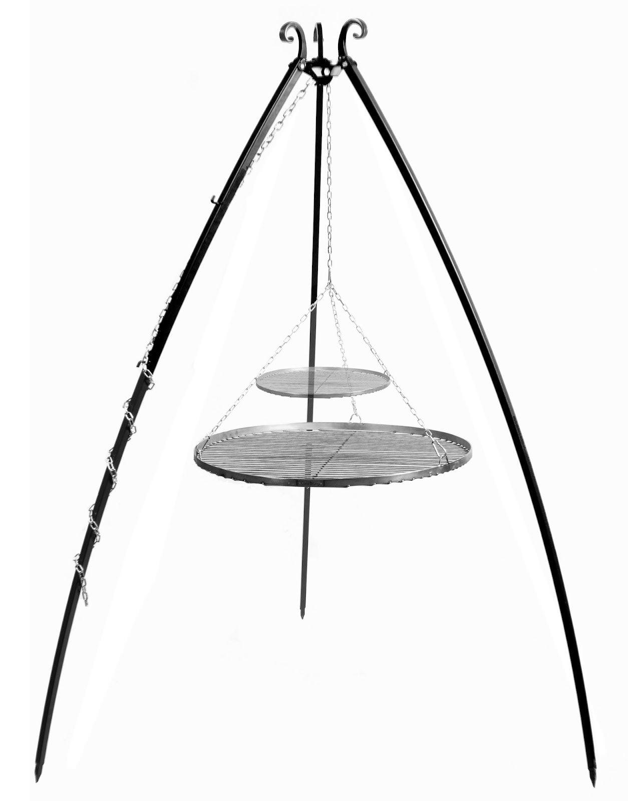 Cookking Schwenkgrill 200 cm - Doppelrost aus Rohstahl 70 cm + 40 cm