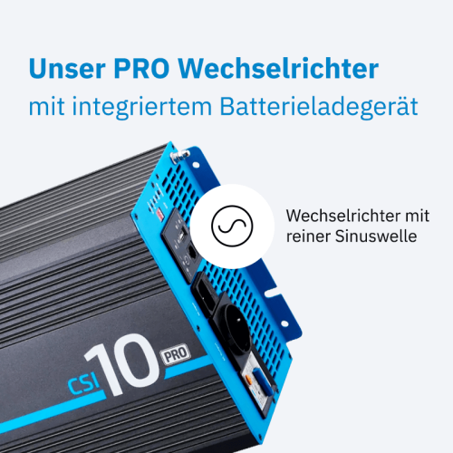ECTIVE CSI 10 PRO 1000W/12V Sinus-Wechselrichter mit Netzvorrangschaltung und Ladegerät