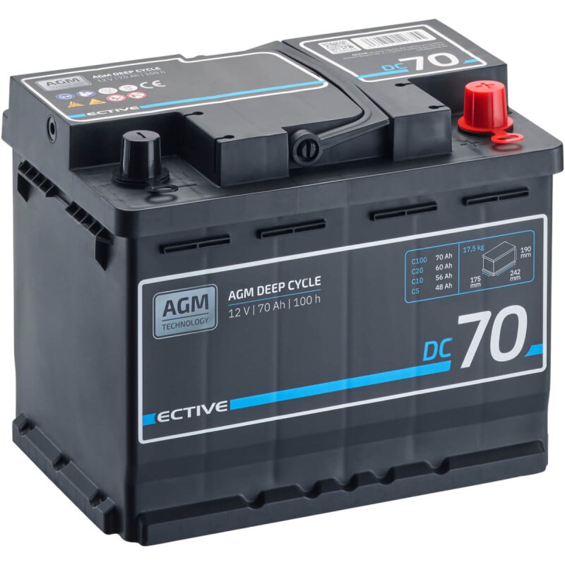 ECTIVE DC 70 AGM Deep Cycle 70Ah Versorgungsbatterie