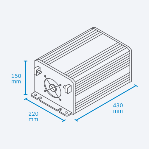 ECTIVE SSI 10 PRO 1000W/12V Sinus-Wechselrichter mit Netzvorrangschaltung, Ladegerät und Laderegler
