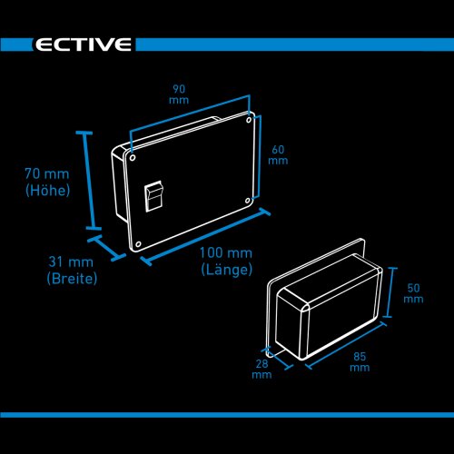 ECTIVE RC2 Fernbedienung mit Ladestandsanzeige für Wechselrichter der TSI-Serie